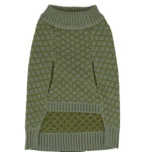 YOULY The Artist Olive Fringe Knit Dog Sweater